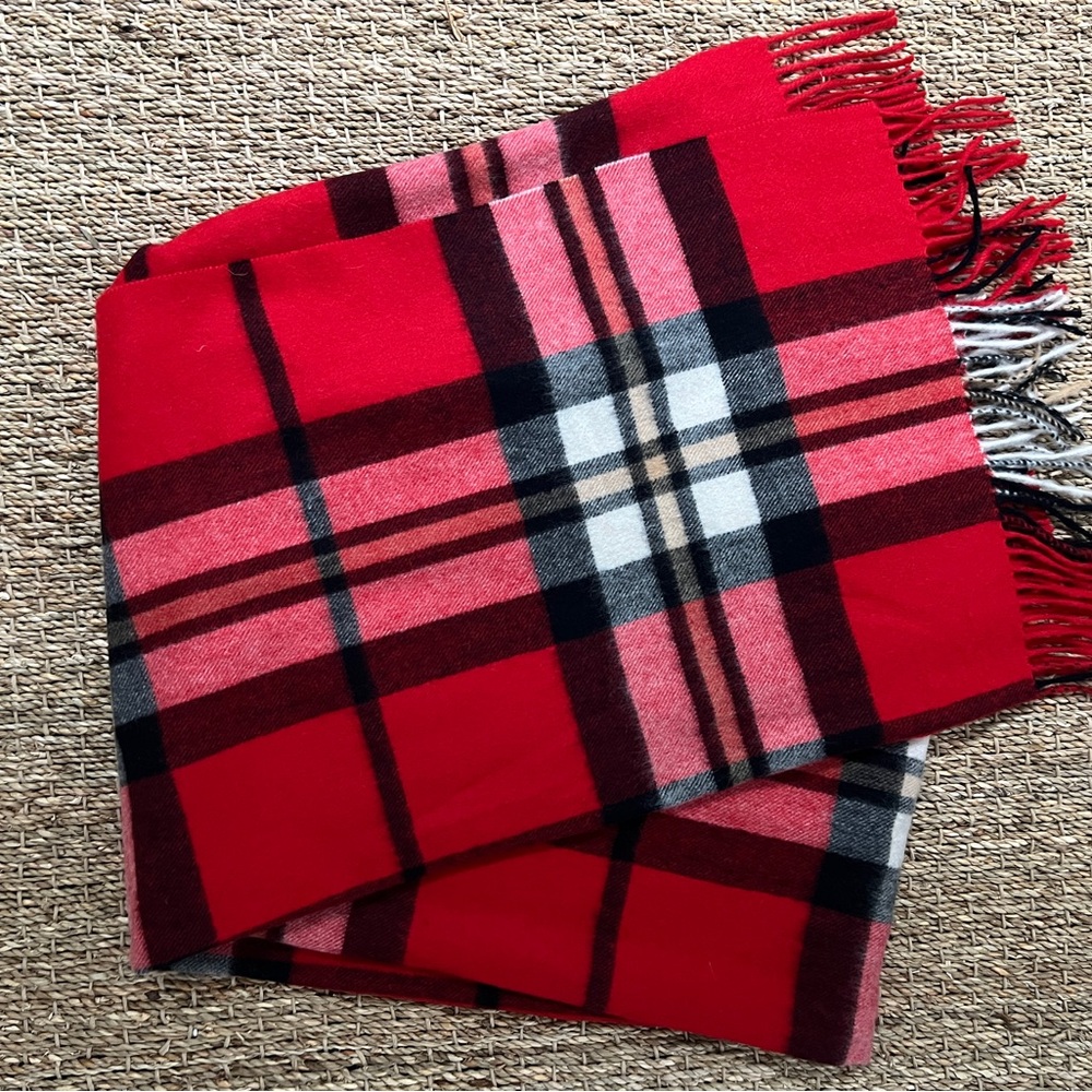 Red Plaid Cashmere Scarf